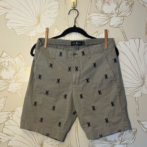 Psycho Bunny Embroidered Bunny Skull Men’s Shorts - Size 31
